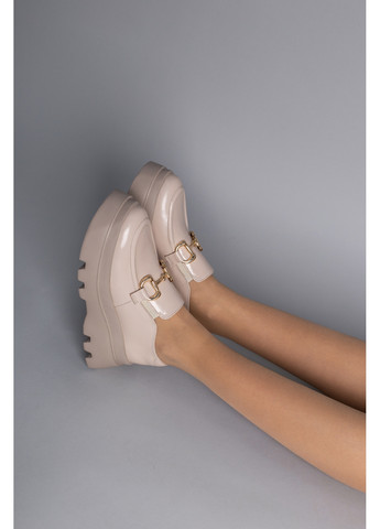 VZUTIK Шкіряні жіночі лофери бежевий з натуральна шкіра, україна — (276981205)