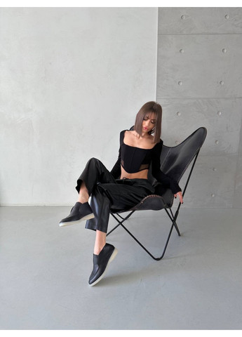 VZUTIK Шкіряні жіночі лофери чорний з натуральна шкіра, україна — (276979254)