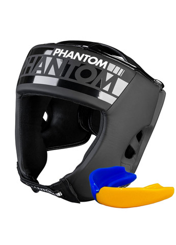 Боксерский шлем APEX Open Face Head Protection Black (капа в подарок) Phantom (276983210)
