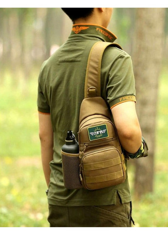 Тактическая, армейская мужская сумка-слинг Survival койот Edibazzar (276985893)