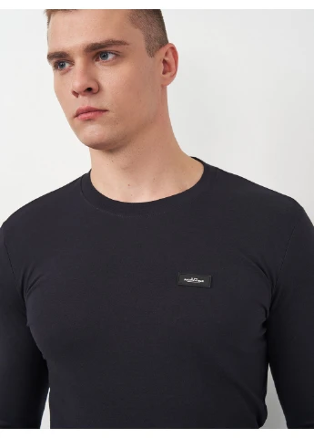 Темно-синий демисезонный кэжуал лонгслив H&M