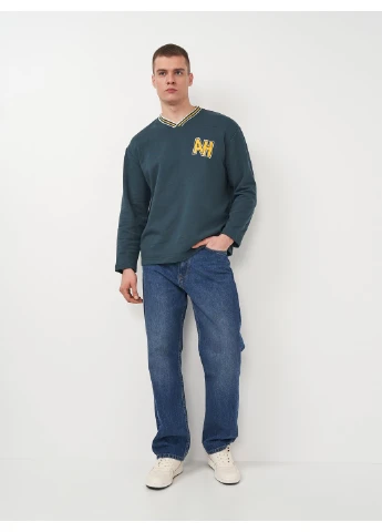 Зеленый свитшот H&M надпись (276970973)