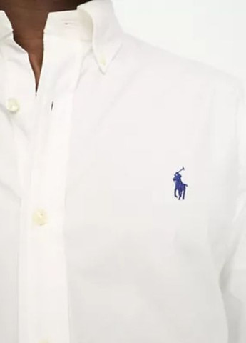 Белая кэжуал рубашка однотонная Ralph Lauren