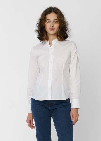 Белая кэжуал рубашка однотонная Trussardi