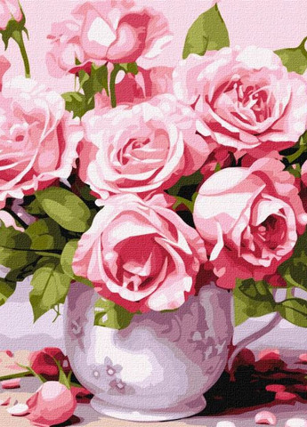 Картина по номерам Розовые розы ©art_selena_ua 40x50 KHO3254 Идейка Ідейка (276971508)
