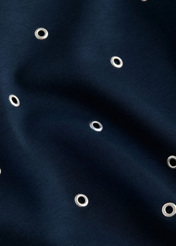 Свитшот H&M - крой однотонный темно-синий кэжуал - (277041486)