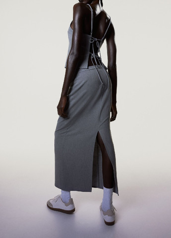 Серая кэжуал однотонная юбка H&M