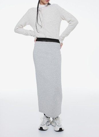 Светло-серая кэжуал однотонная юбка H&M