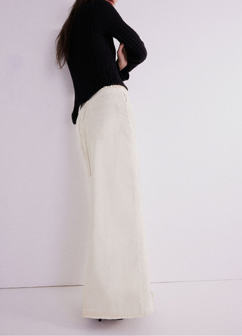 Светло-бежевая джинсовая однотонная юбка H&M