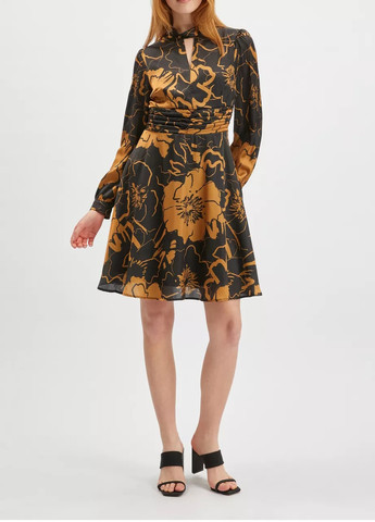Коричневое праздничный платье Orsay с цветочным принтом