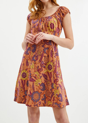 Оранжевое повседневный платье Orsay с цветочным принтом
