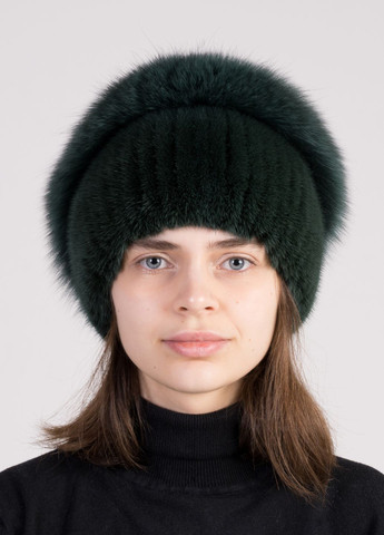 Норковая женская шапка на вязаной основе Меховой Стиль улитка (277160871)