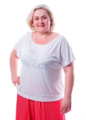 Белая летняя футболка Meggi