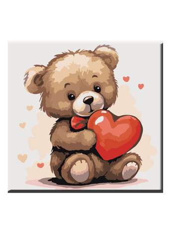 Картина по номерам 30*30 см Медвежонок с сердцем ArtStory (277167347)