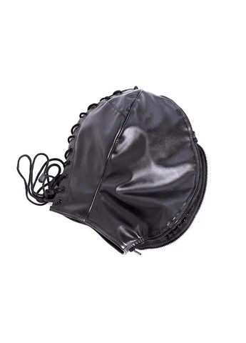 Маска-капюшон с молнией на лицевой стороне Leather Double Face Hood Bdsm4u (277229523)
