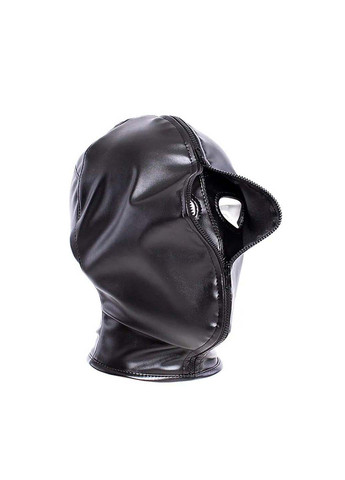 Маска-капюшон с молнией на лицевой стороне Leather Double Face Hood Bdsm4u (277229523)