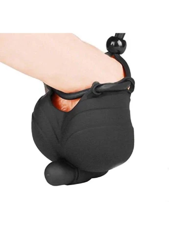 Эрекционное кольцо с мешочком для мошонки Vibro Ring Delay Ball Bdsm4u (277229325)