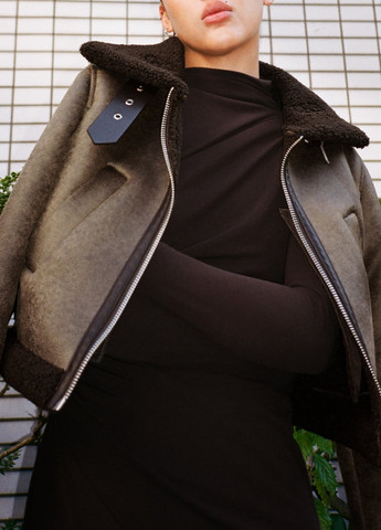 Темно-коричневая зимняя куртка Zara