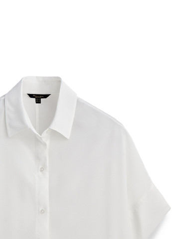 Белая классическая рубашка однотонная Massimo Dutti