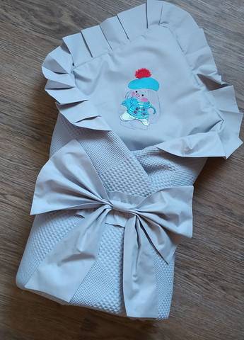 Конверт одеяло на выписку вафельный новорожденному малышу мальчику девочке серый (00199) No Brand (277367758)