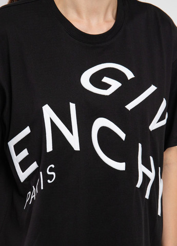 Черная летняя черная футболка oversize с логотипом Givenchy