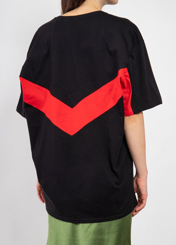 Черная летняя черная футболка oversize с круглым вырезом Givenchy