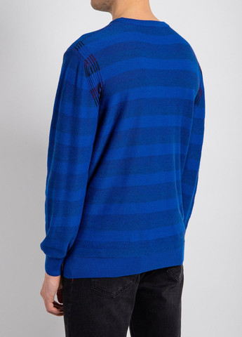Синий шерстяной джемпер в полоску Yves Saint Laurent (277237655)