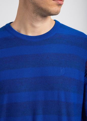 Синий шерстяной джемпер в полоску Yves Saint Laurent (277237655)
