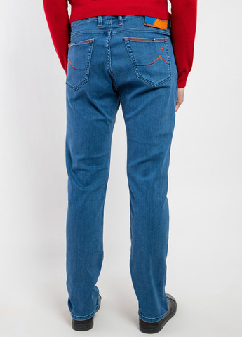 Комбинированные демисезонные синие прямые джинсы Jacob Cohen