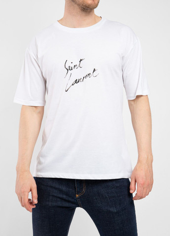 Белая белая футболка с логотипом Yves Saint Laurent