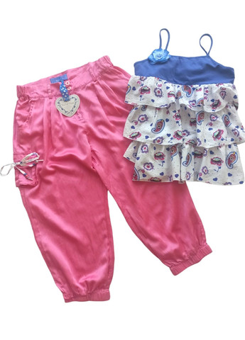 Штани-капрі (джогери, карго) шовкові для дівчини TF5801 рожеві To Be Too (277365808)