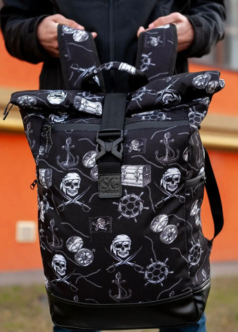 Рюкзак роллтоп Travel bag пираты черный RKTB04041 SG (277610107)