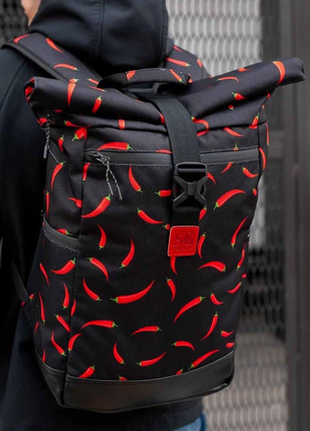Рюкзак роллтоп Travel bag перцы черный RKTB04070 SG (277610093)