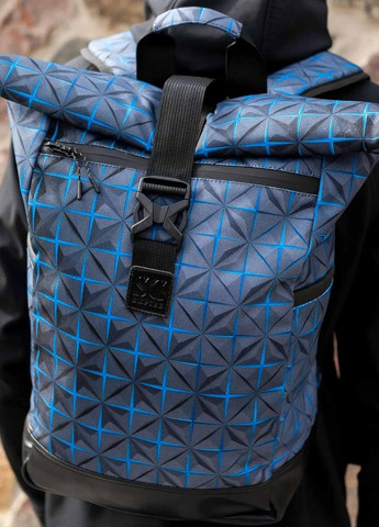 Рюкзак роллтоп Travel bag синій квадрат RKTB07081 SG (277609993)