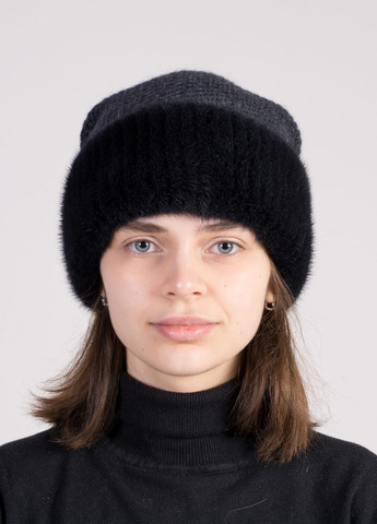 Норковая женская шапка на вязаной основе Меховой Стиль соты (277631108)