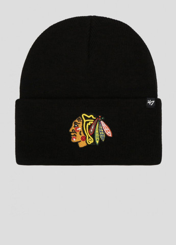 Черная шапка Nhl Chicago Blackhawks с нашивкой 47 Brand (277607073)