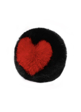 Анальний корок з пухнастим хвостом Cute Heart Fluffy Plug with Tail Black&Red CNT (277608150)