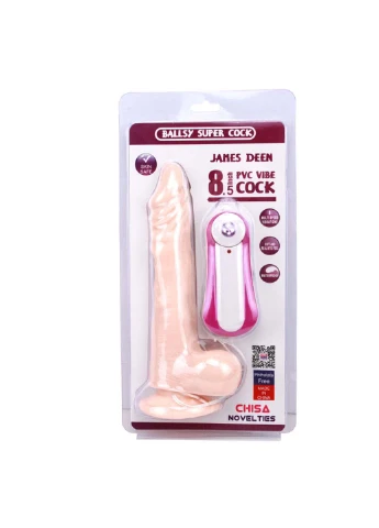 Вібратор на присосці James Deen 8.5 Vibrating Dildo Chisa (277608374)
