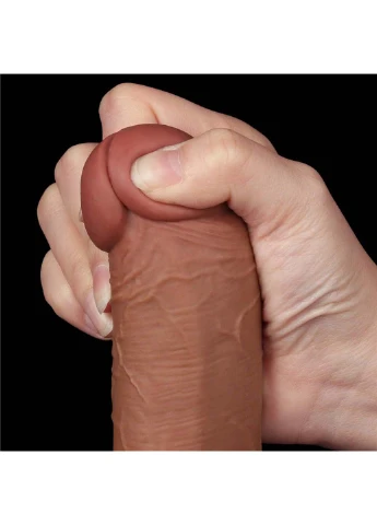 Фаллоимитатор на присоске Sliding Skin Dual Layer Dong Brown 8.0 Lovetoy (277608438)
