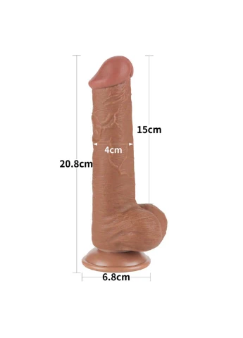 Фаллоимитатор на присоске Sliding Skin Dual Layer Dong Brown 8.0 Lovetoy (277608438)