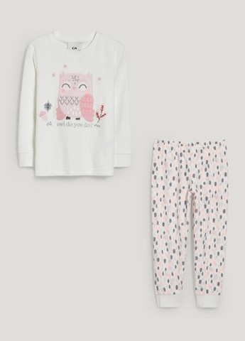 Молочная всесезон велюровая пижама (свитшот, штаны) C&A