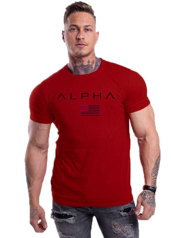 Красная мужская футболка Alpha