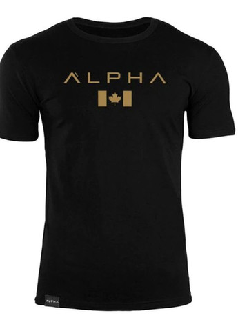 Чорна чоловіча футболка Alpha