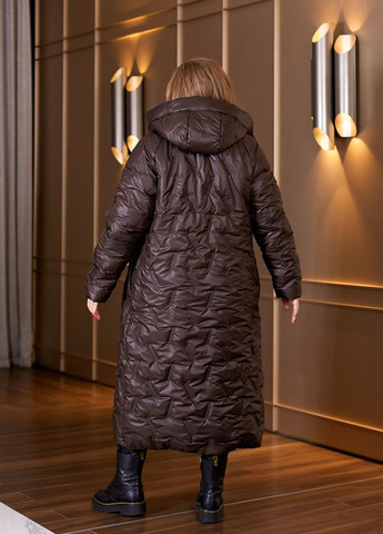 Коричнева зимня зимова куртка-пальто куртка-пальто No Brand