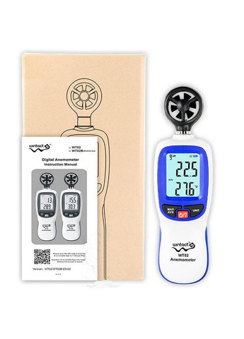Цифровий анемометр крильчатий 0,3-30м/с, -10-45°C Wintact (277689697)