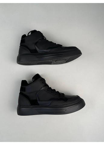 Черные осенние кожаные мужские ботинки VZUTIK