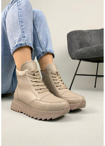 Кожаные женские кроссовки VZUTIK бежевые всесезоны (277693653)