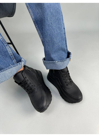 Шкіряні жіночі кросівки VZUTIK чорні всесезони (277690898)