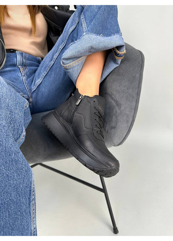 Шкіряні жіночі кросівки VZUTIK чорні всесезони (277690898)