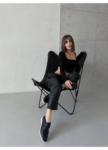 VZUTIK Кожаные женские лоферы черный з натуральная кожа, украина — всесезон (277689840)